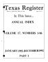 Journal/Magazine/Newsletter: Texas Register: Annual Index January-December, 1992, Volume 17, Numbe…