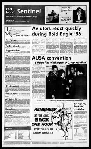 Primary view of The Fort Hood Sentinel (Temple, Tex.), Vol. 44, No. 25, Ed. 1 Thursday, October 24, 1985