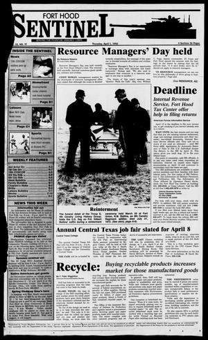 Primary view of object titled 'The Fort Hood Sentinel (Temple, Tex.), Vol. 52, No. 31, Ed. 1 Thursday, April 1, 1993'.