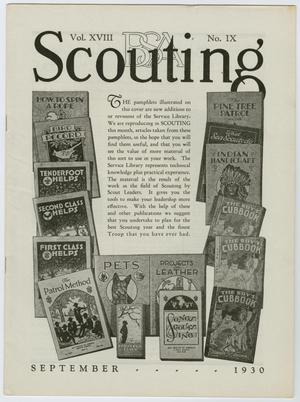 Primary view of object titled 'Scouting, Volume 18, Number 9, September 1930'.
