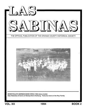 Primary view of object titled 'Las Sabinas, Volume 20, Number 2, April 1994'.