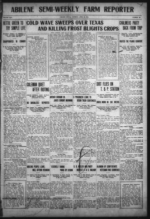 Primary view of object titled 'Abilene Semi-Weekly Farm Reporter (Abilene, Tex.), Vol. 30, No. 40, Ed. 1 Tuesday, April 26, 1910'.