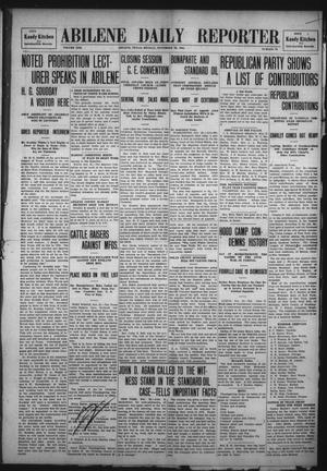 Primary view of object titled 'Abilene Daily Reporter (Abilene, Tex.), Vol. 13, No. 79, Ed. 1 Monday, November 23, 1908'.