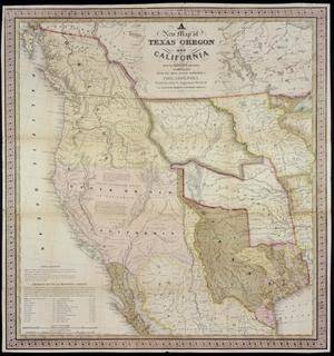 Primary view of object titled 'A New Map of Texas, Oregon and California with the Regions Adjoining'.