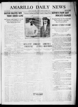 Primary view of object titled 'Amarillo Daily News (Amarillo, Tex.), Vol. 4, No. 295, Ed. 1 Tuesday, October 13, 1914'.