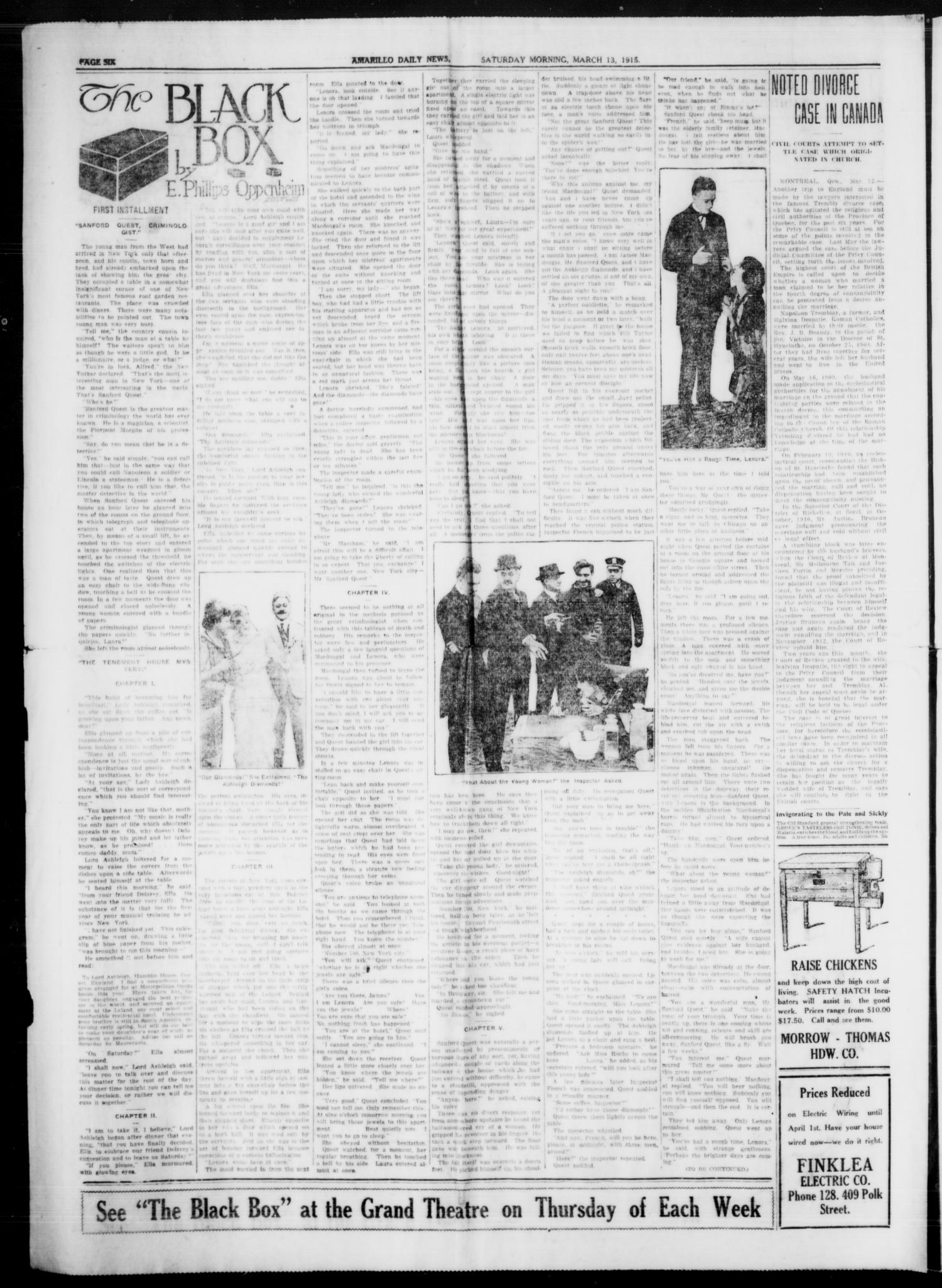 Amarillo Daily News (Amarillo, Tex.), Vol. 6, No. 112, Ed. 1 Saturday, March 13, 1915
                                                
                                                    [Sequence #]: 6 of 8
                                                