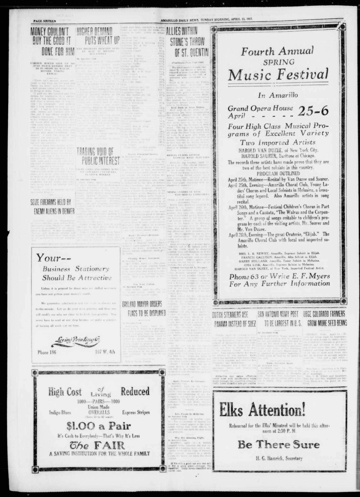 Amarillo Daily News (Amarillo, Tex.), Vol. 8, No. 140, Ed. 1 Sunday, April 15, 1917
                                                
                                                    [Sequence #]: 4 of 16
                                                