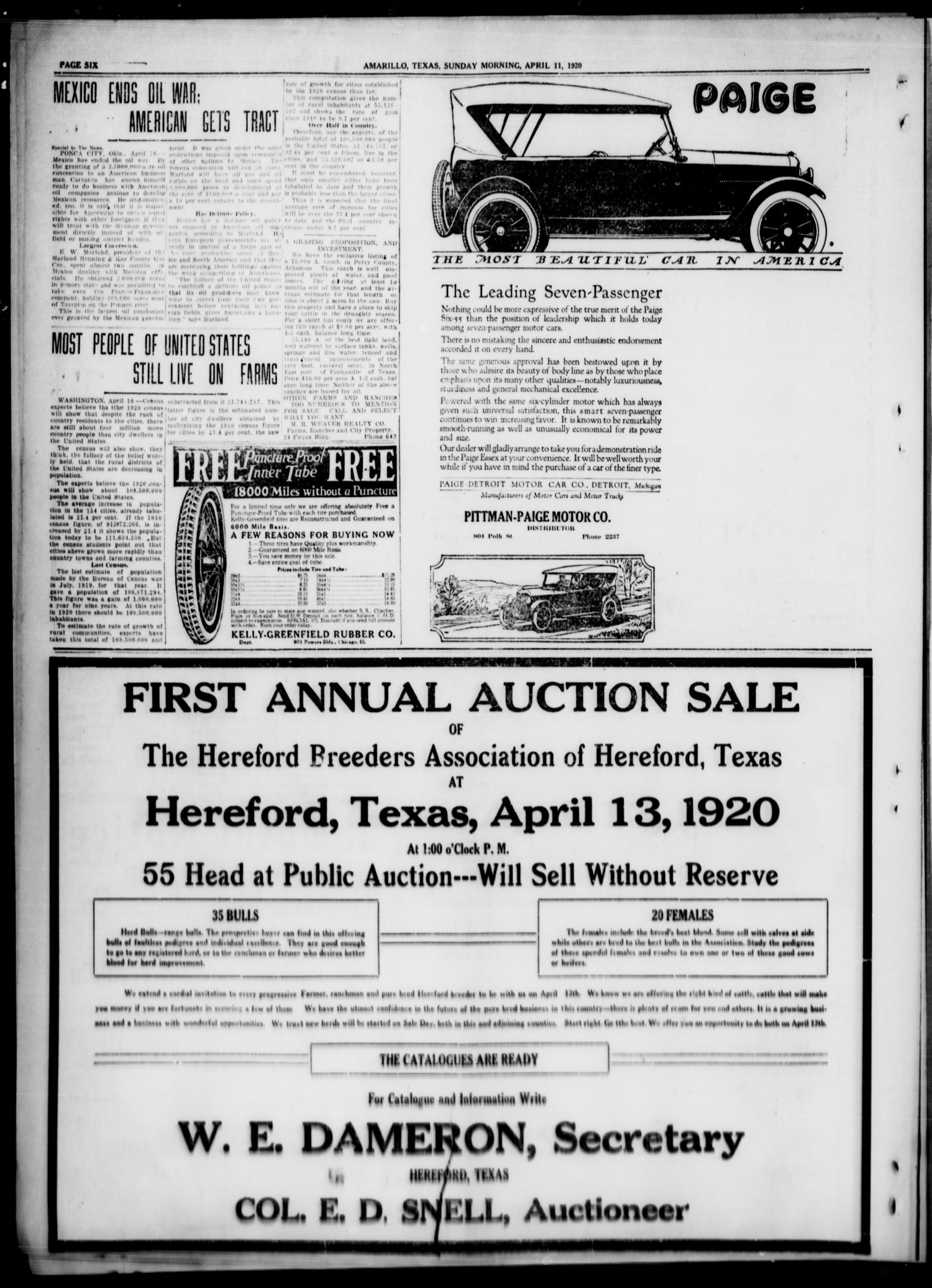 Amarillo Daily News (Amarillo, Tex.), Vol. 11, No. 138, Ed. 1 Sunday, April 11, 1920
                                                
                                                    [Sequence #]: 22 of 22
                                                