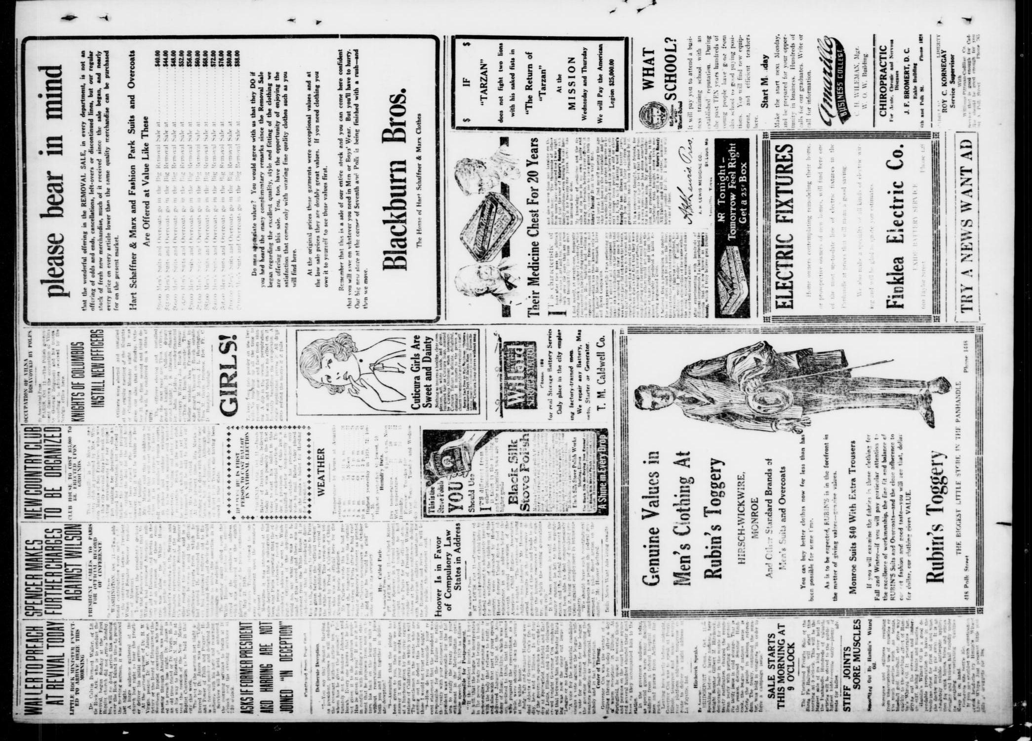 Amarillo Daily News (Amarillo, Tex.), Vol. 11, No. 295, Ed. 1 Tuesday, October 12, 1920
                                                
                                                    [Sequence #]: 6 of 8
                                                