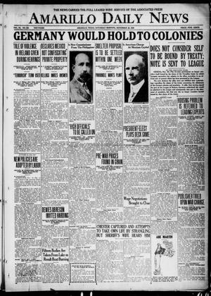 Primary view of object titled 'Amarillo Daily News (Amarillo, Tex.), Vol. 11, No. 328, Ed. 1 Saturday, November 20, 1920'.
