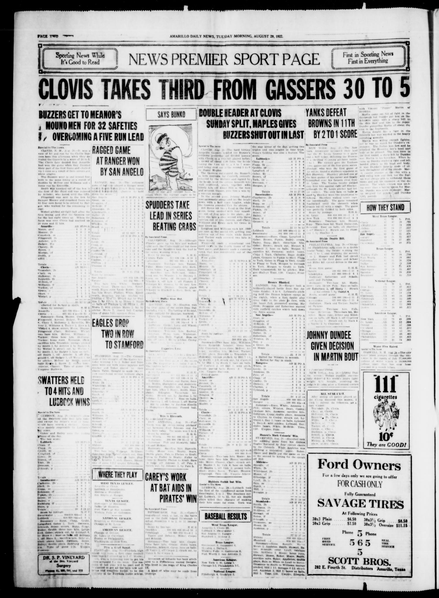 Amarillo Daily News (Amarillo, Tex.), Vol. 13, No. 197, Ed. 1 Tuesday, August 29, 1922
                                                
                                                    [Sequence #]: 2 of 10
                                                