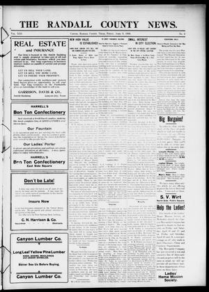 Primary view of object titled 'The Randall County News. (Canyon City, Tex.), Vol. 13, No. 2, Ed. 1 Friday, April 9, 1909'.