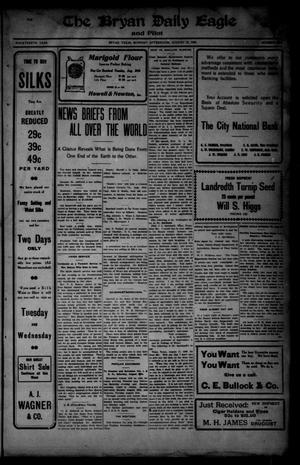 Primary view of object titled 'The Bryan Daily Eagle and Pilot (Bryan, Tex.), Vol. FOURTEENTH YEAR, No. 221, Ed. 1 Monday, August 23, 1909'.