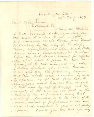 Primary view of object titled '[Letter from L. Pilsbury to Jesse Grimes]'.