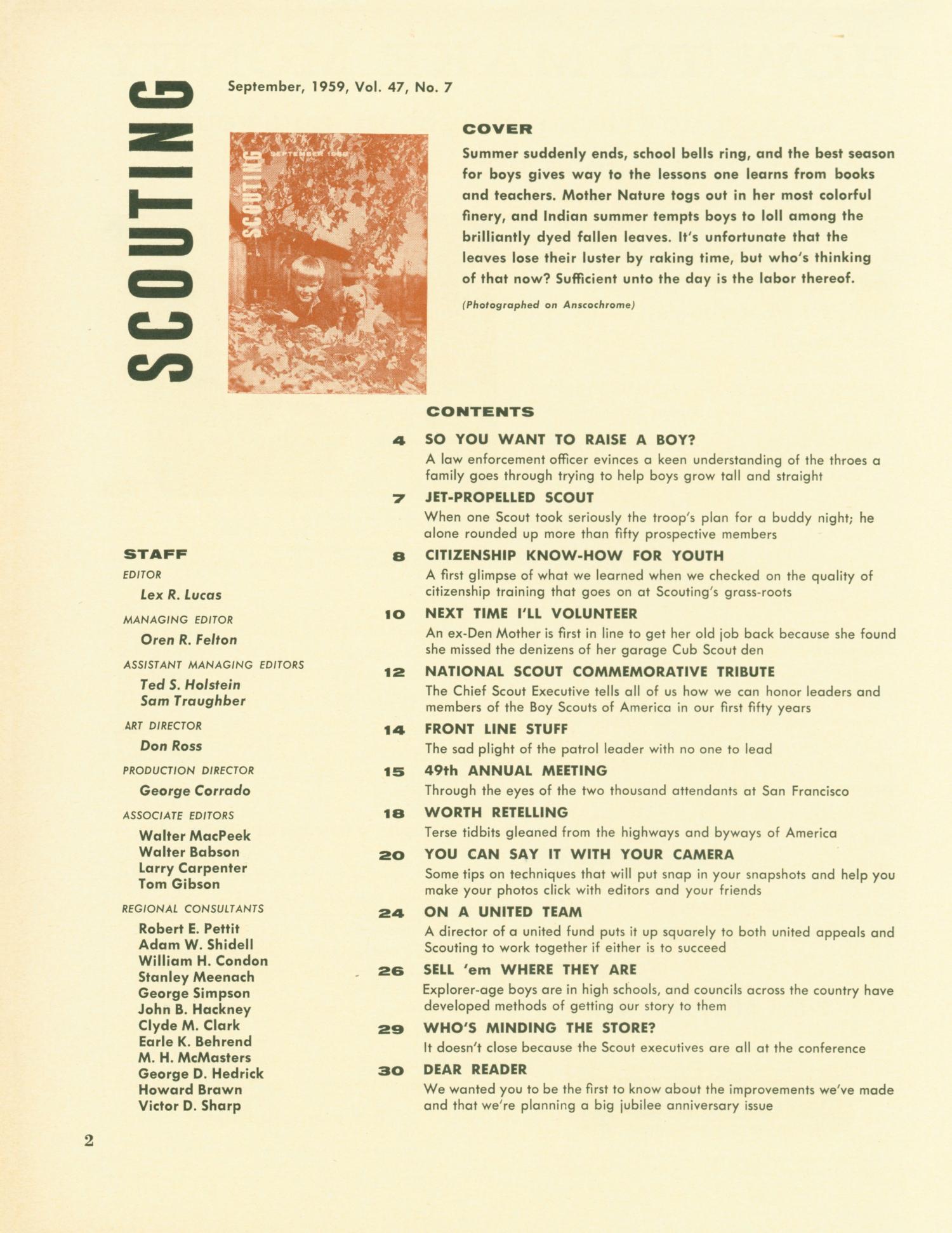 Scouting, Volume 47, Number 7, September 1959
                                                
                                                    2
                                                