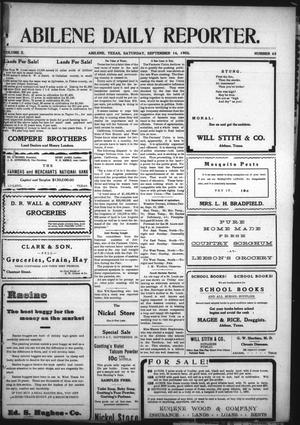 Primary view of object titled 'Abilene Daily Reporter. (Abilene, Tex.), Vol. 10, No. 63, Ed. 1 Saturday, September 16, 1905'.
