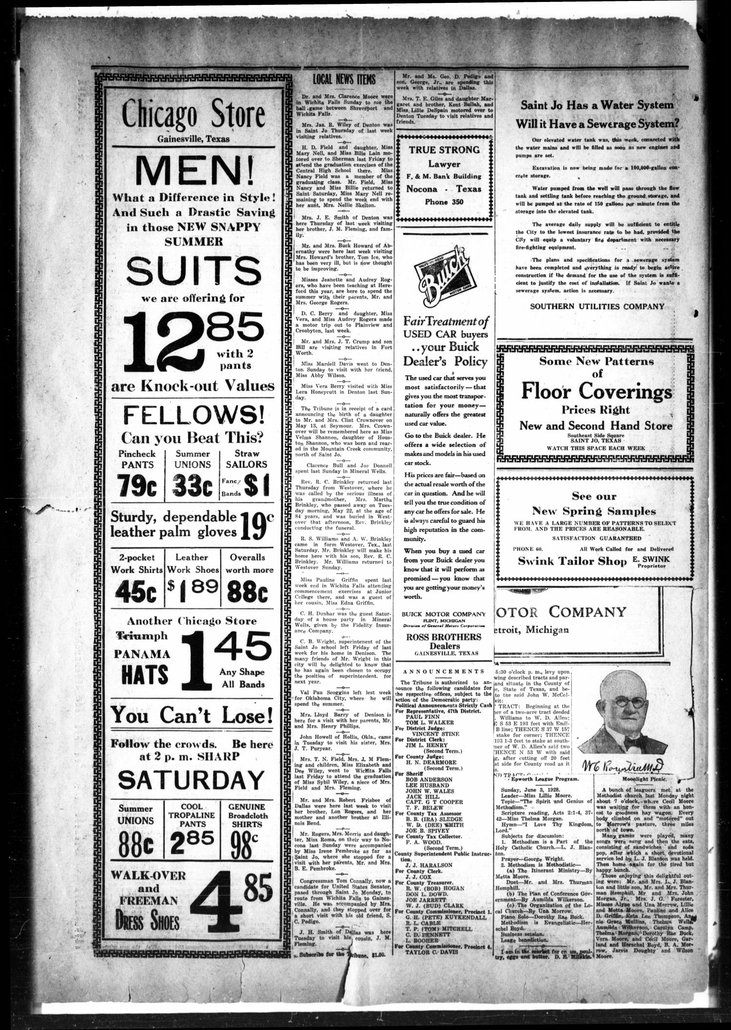 The Saint Jo Tribune (Saint Jo, Tex.), Vol. 30, No. 29, Ed. 1 Friday, June 1, 1928
                                                
                                                    [Sequence #]: 4 of 4
                                                