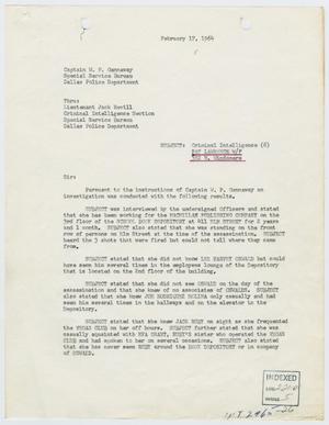 Primary view of object titled '[Report to W. P. Gannaway by V. J. Brian and R. W. Westphal, February 17, 1964 #4]'.