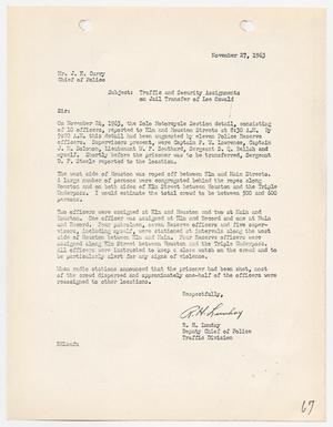 Primary view of object titled '[Report concerning Traffic Division assignments on November 24, 1963]'.