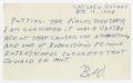 Primary view of [Handwritten Note Suggesting a Cuban Connection]