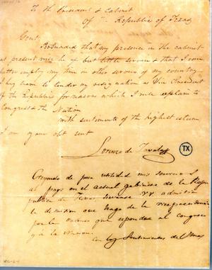 Primary view of object titled '[Letter from Zavala to Prest/Cabinet] April 20th 1836'.