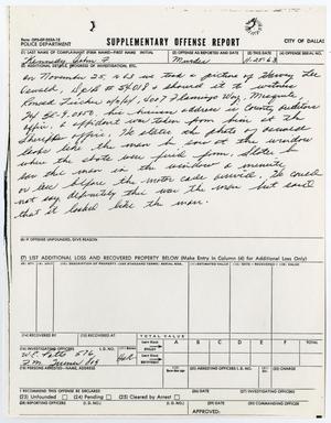 Primary view of object titled '[Supplementary Offense Report by W. E. Potts]'.