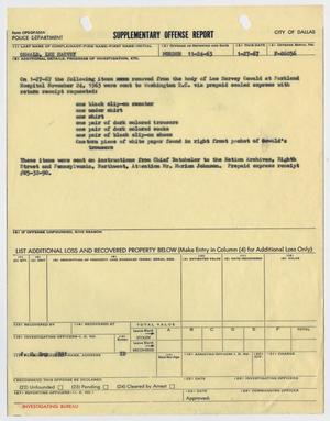 Primary view of object titled '[Supplementary Offense Report Concerning Evidence by J. C. Day #3]'.