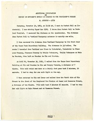 Primary view of object titled '[Additional Report on Officer's Duties by Marvin Johnson #1]'.