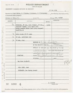 Primary view of object titled '[Receipt for property received by W. F. Alexander]'.