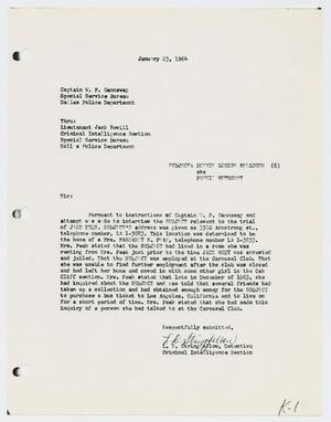 Primary view of object titled '[Report to W. P. Gannaway by L. D. Stringfellow, January 23, 1964]'.