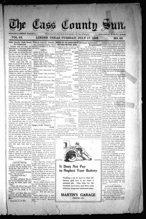 Primary view of object titled 'The Cass County Sun (Linden, Tex.), Vol. 53, No. 29, Ed. 1 Tuesday, July 17, 1928'.