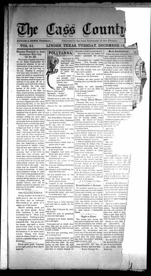 Primary view of object titled 'The Cass County Sun (Linden, Tex.), Vol. 51, No. 50, Ed. 1 Tuesday, December 14, 1926'.
