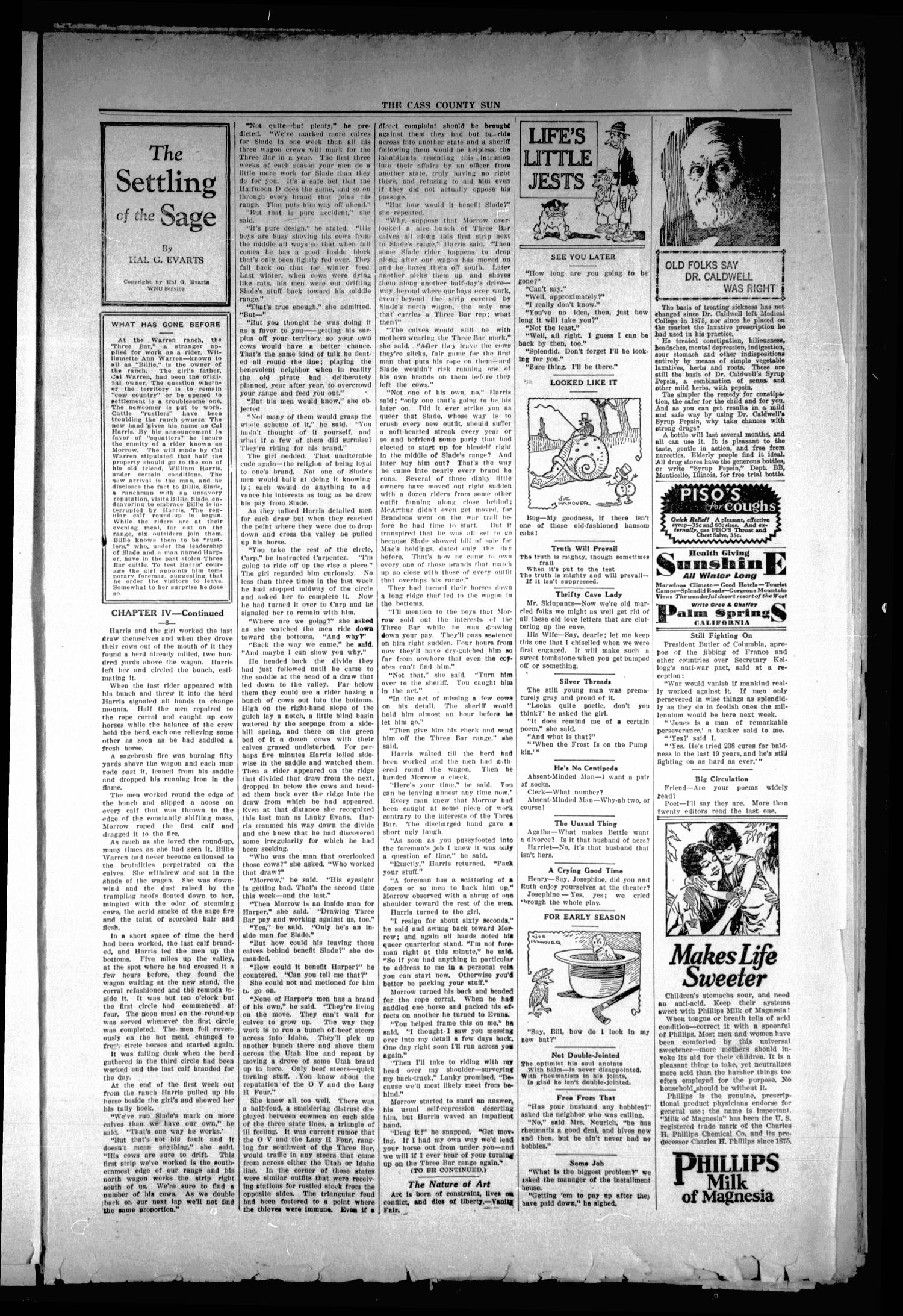 The Cass County Sun (Linden, Tex.), Vol. 54, No. 7, Ed. 1 Tuesday, February 12, 1929
                                                
                                                    [Sequence #]: 3 of 8
                                                