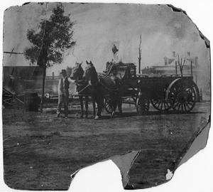 Primary view of object titled 'Horse-Drawn Fire Wagon'.