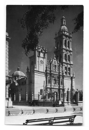 Primary view of object titled 'Postcard of a cathedral in Monterey'.