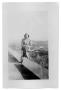 Photograph: [Photograph of Marie Burkhalter on the Top of a Hill]