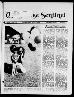 Primary view of object titled 'The Sachse Sentinel (Sachse, Tex.), Vol. 17, No. 40, Ed. 1 Tuesday, September 29, 1992'.