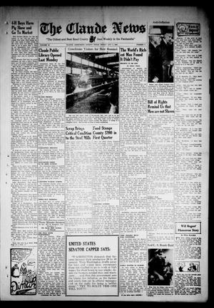 Primary view of object titled 'Claude News (Claude, Tex.), Vol. 54, No. 6, Ed. 1 Friday, October 2, 1942'.