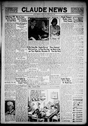 Primary view of object titled 'Claude News (Claude, Tex.), Vol. 48, No. 13, Ed. 1 Friday, November 27, 1936'.