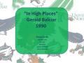 Book: ["In High Places," by Gerald Balciar, 1990]
