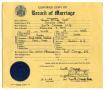 Primary view of [Certified copy of Record of Marriage for Tom and Carolyn Scott]