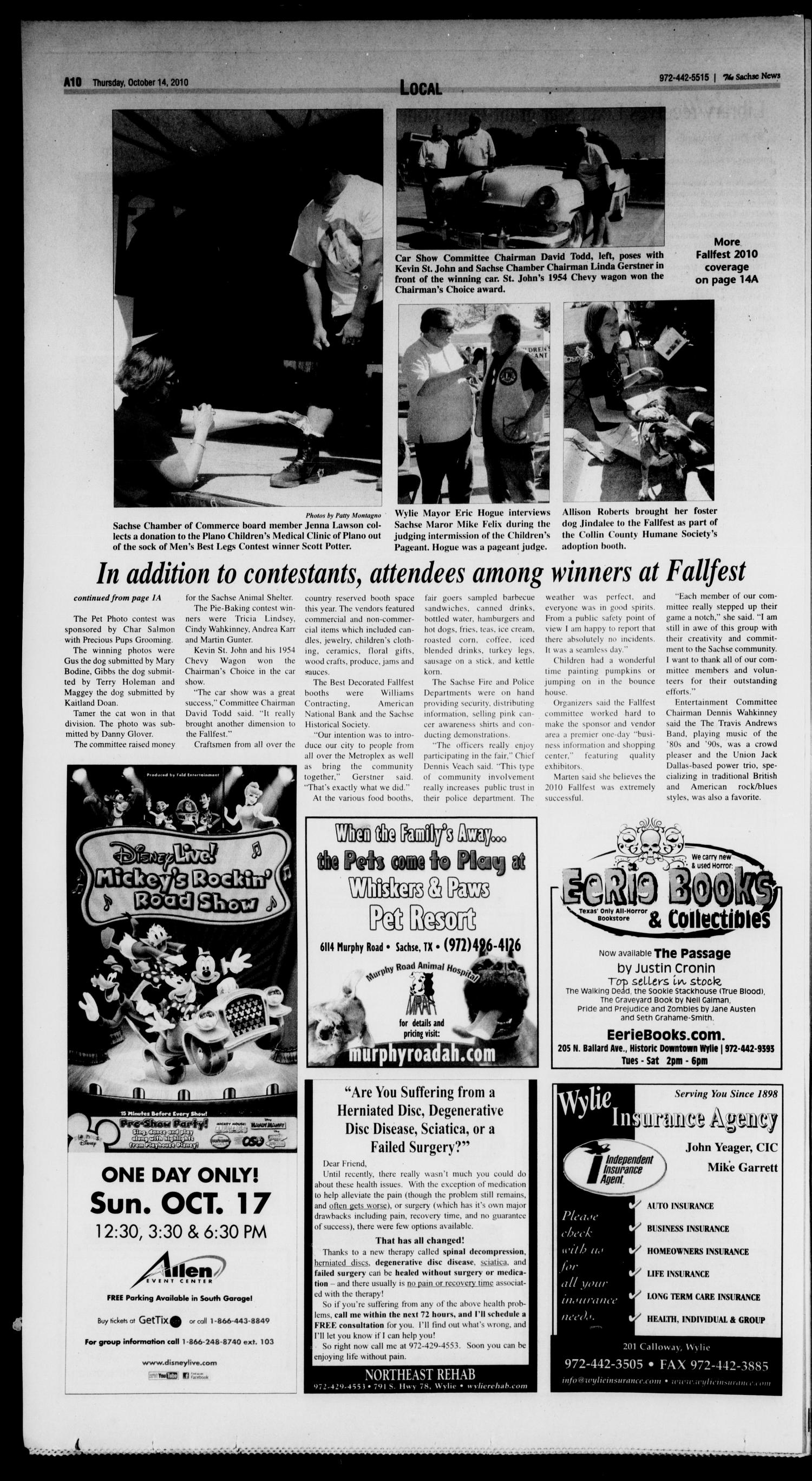 The Sachse News (Sachse, Tex.), Vol. 6, No. 38, Ed. 1 Thursday, October 14, 2010
                                                
                                                    [Sequence #]: 10 of 28
                                                