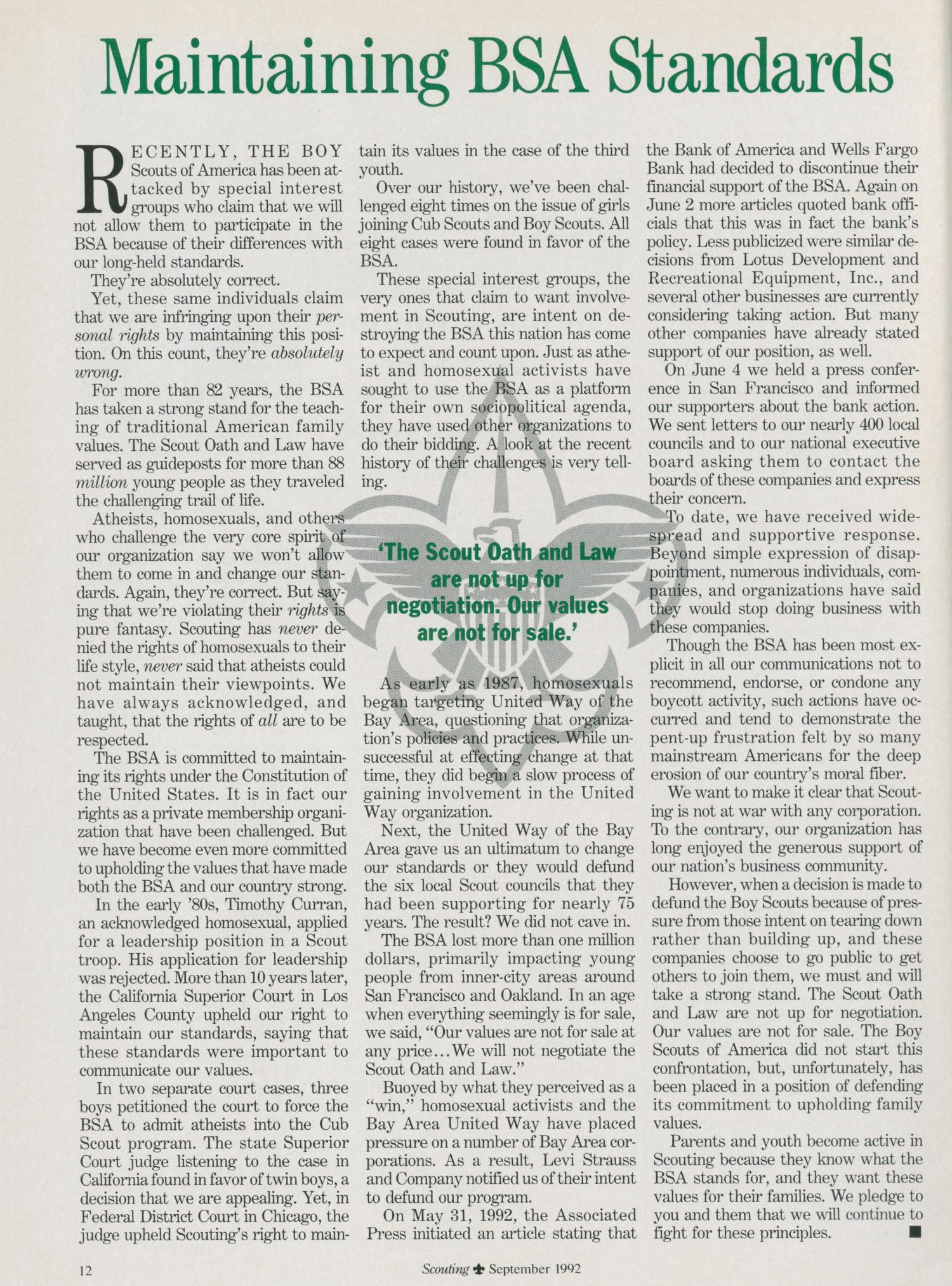 Scouting, Volume 80, Number 4, September 1992
                                                
                                                    12
                                                