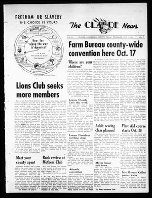 Primary view of object titled 'The Claude News (Claude, Tex.), Vol. 71, No. 7, Ed. 1 Thursday, October 6, 1960'.