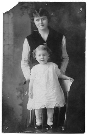 Primary view of object titled 'Postcard of an unidentfied woman and a toddler'.