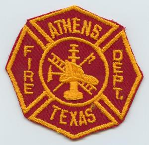 Primary view of object titled '[Athens, Texas Fire Department Patch]'.