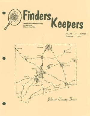 Primary view of object titled 'Finders Keepers, Volume 4, Number 1, February 1987'.