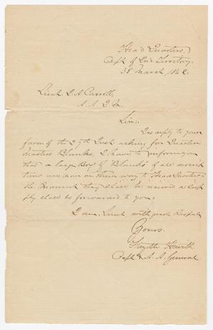 Primary view of object titled '[Letter to Joseph A. Carroll, March 30, 1862]'.