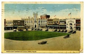 Primary view of object titled '[North East Corner of Plaza, Paris, Texas]'.