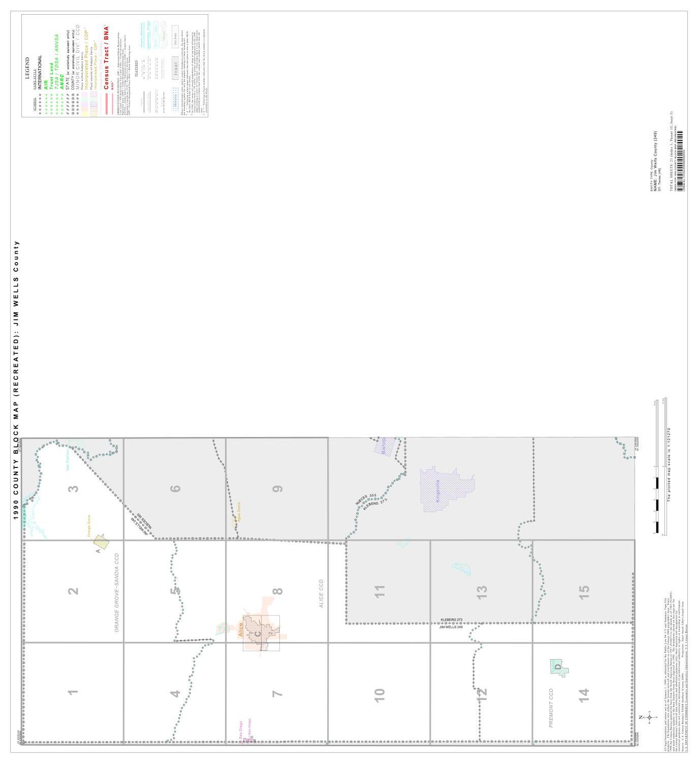 1990 Census County Block Map (Recreated): Jim Wells County, Index
                                                
                                                    [Sequence #]: 1 of 1
                                                